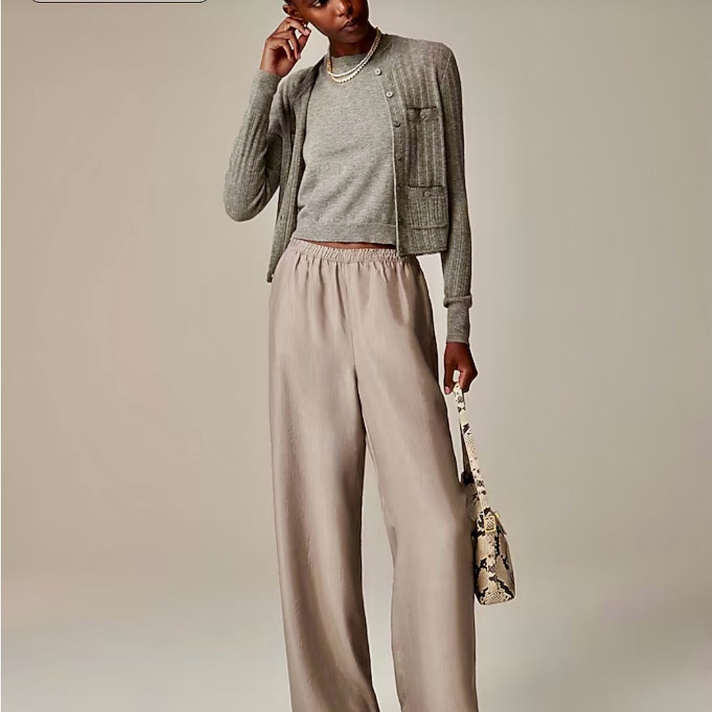 J. Crew Stratus Pants in textured satin.